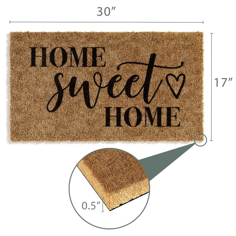 Barnyard Designs Doormat Welcome Mat for Outdoors, Large Front Door Entrance Mat, Brown (Home Sweet Home, 30x17) - Image 5